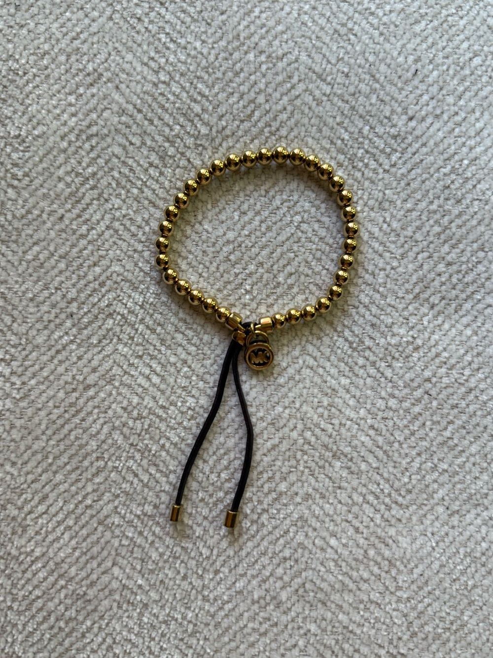 Michael Kors Gold Beaded Stretchy Bracelet
